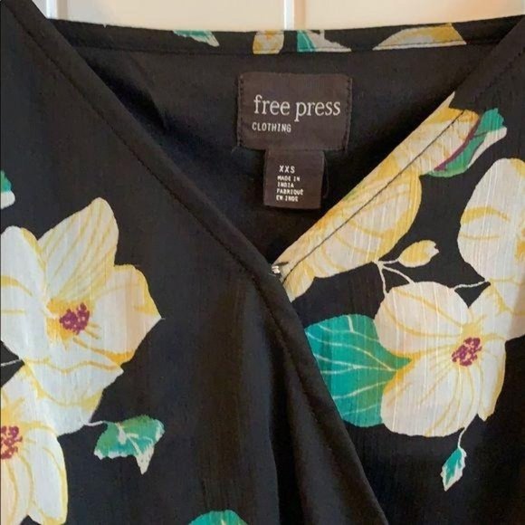 Free Press Black Chinoiserie Floral Mock Wrap Cami - Picture 11 of 12